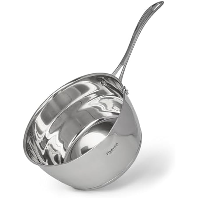 Unity Saucepan 24L With Measuring Mark Stainless Steel Saucepan 18X9Cm Felice Series 1810 Inox 304 Steel Induction Bottom Compatible With All Types Of Stovetops - Image 1