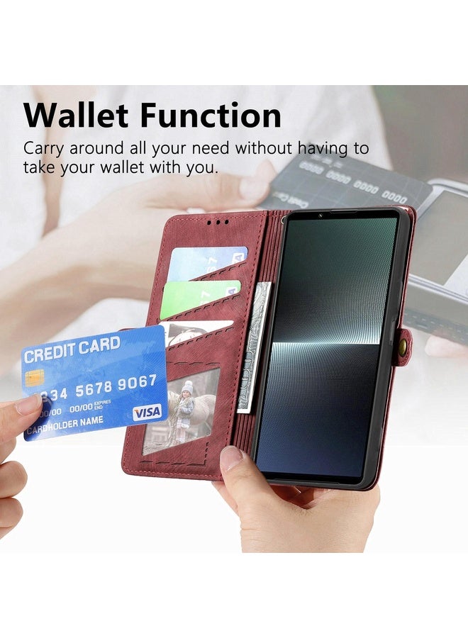 HuHa For Sony Xpreia Ace 3 Geometric Zipper Wallet Side Buckle Leather Phone Case(Red)  - Image 5