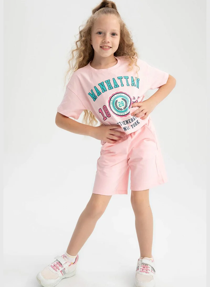 ديفاكتو Short Sleeve Slogan Print Lounge Set
