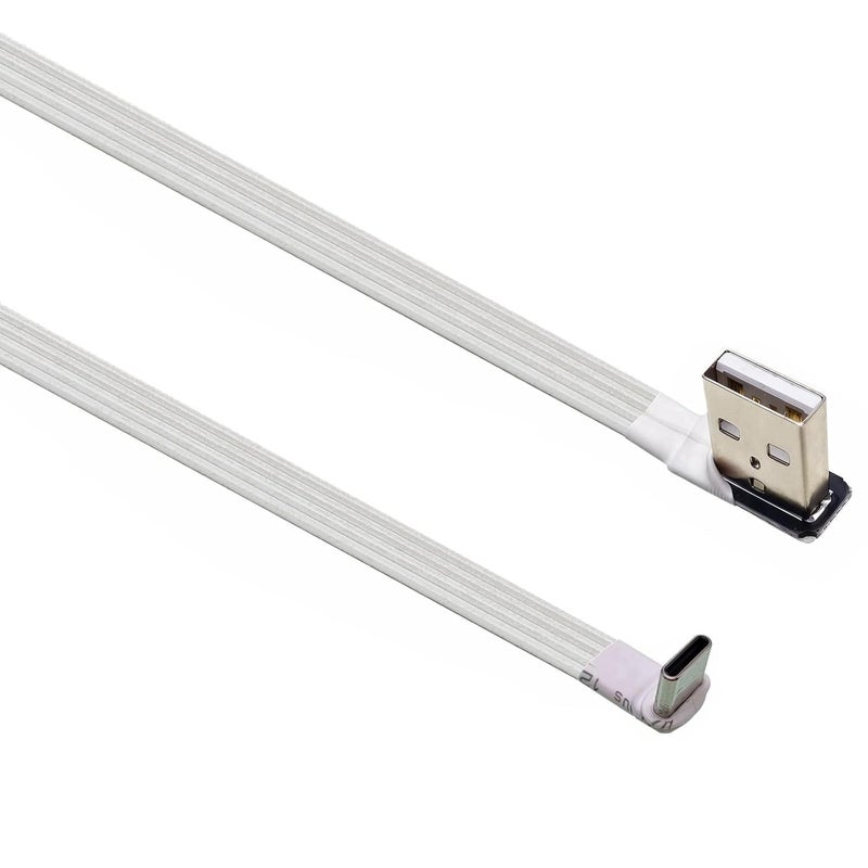 كابل USB2.0 إلى USB C متين مع موصلات زاوية لسهولة التركيب في المساحات الصغيرة - كابل USB C مسطح - Image 4
