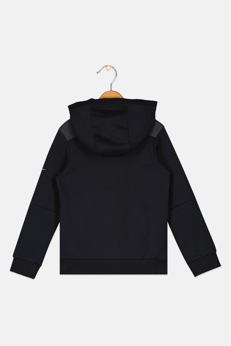 Nike x Air Kids Boy Standard Fit Brand Logo Long Sleeve Outdoor Sweatshirt, Black - Image 3