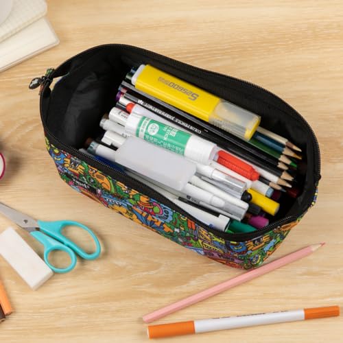 Zipit حافظة أقلام ZIPIT ليني، حقيبة بسحاب بسعة كبيرة للمدرسة، حقيبة قرطاسية للمراهقين والفتيان والبالغين، ملونة - Image 5
