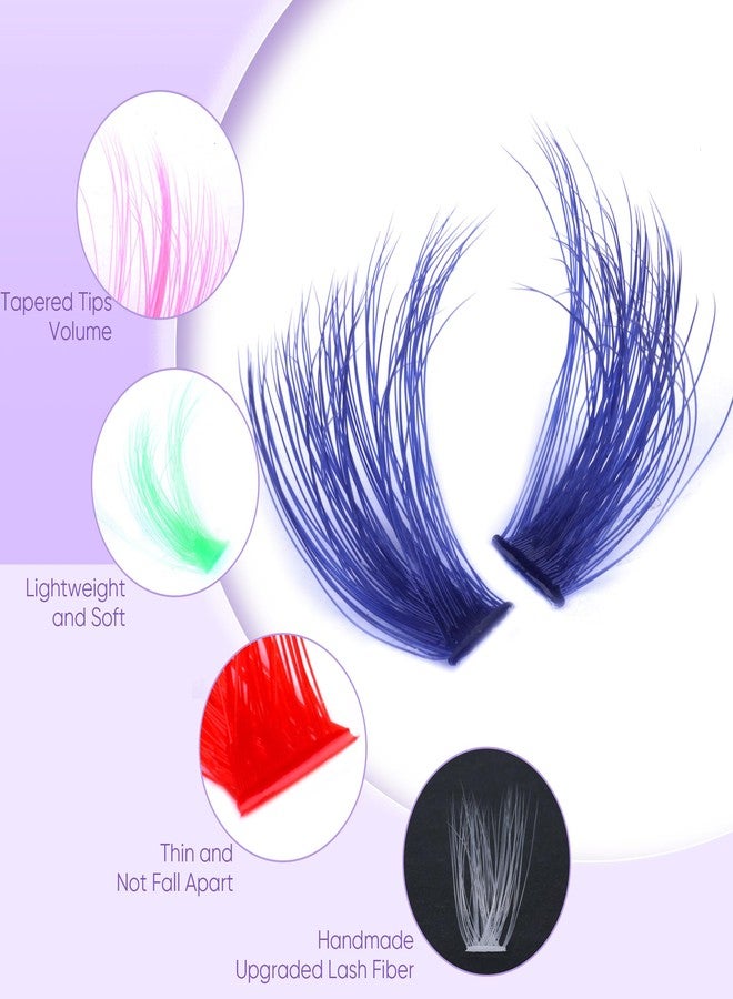 Winifred Colored Lash Clusters Eyelash Clusters D Curvature Eyelash Extensions 16MM Mixed Colorful Individual Lashes 80D Pink White Green Yellow Purple Blue Red DIY Rainbow Lash Extension by Winifred - Image 5