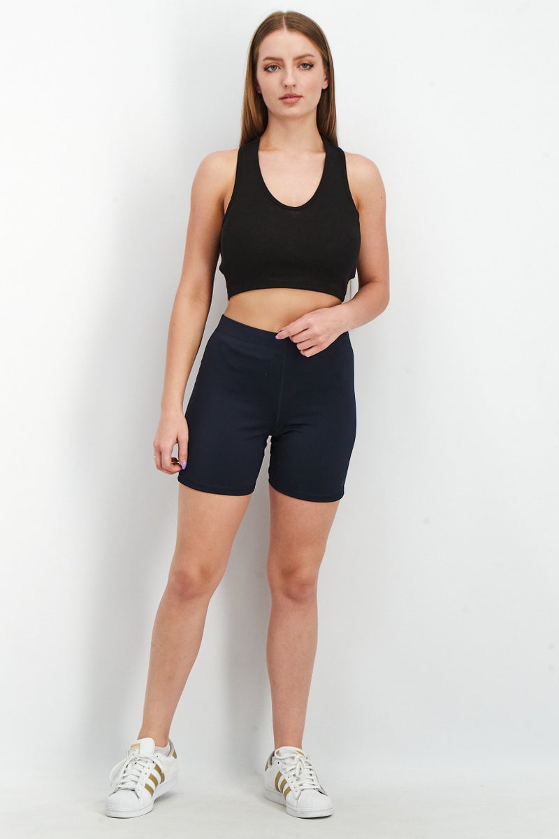Adidas Women Sportswear Fit Training Shorts, Navy - Image 2