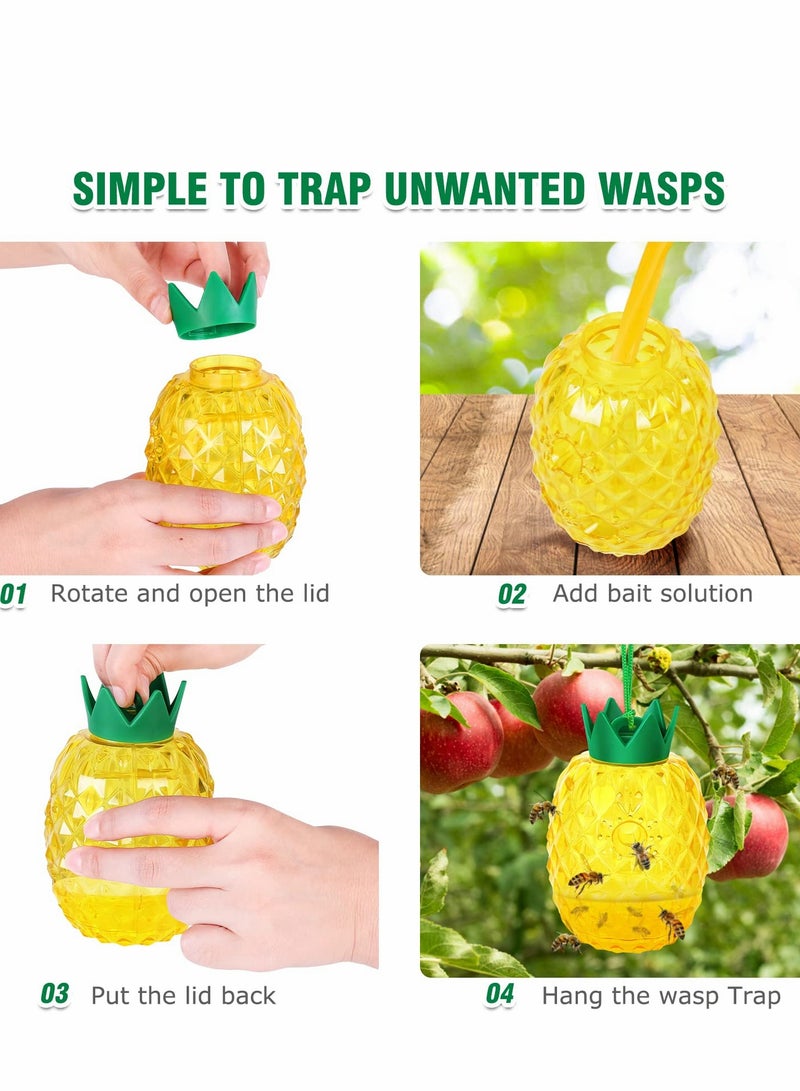 SYOSI Wasp Traps 2 Packs, Waterproof Non-Toxic Reusable Bee Trap, Attracting LED Light Catching for Trapping Wasps, Bug, Hornets, Bees, Fruit fly, Insect - Image 3