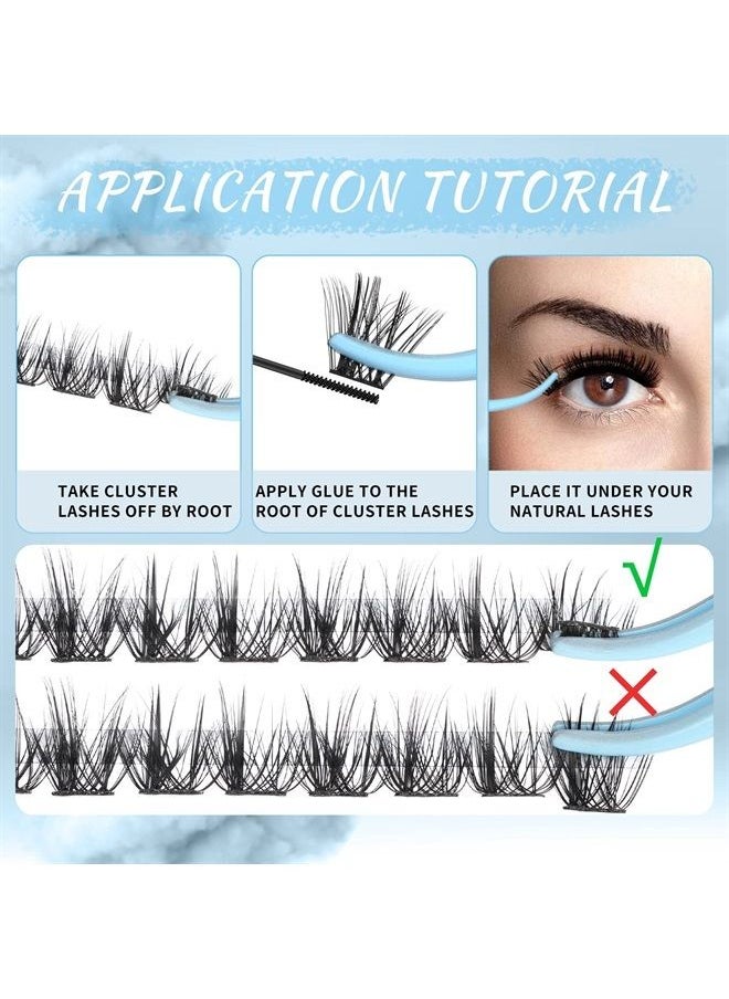 KevKev Lash Clusters 84 Pcs Cluster Lashes Eyelash Clusters DIY Cluster Eyelash Extensions Individual Lashes Soft and Comfortable (Snowflakes,C-8-16mix)  - Image 5