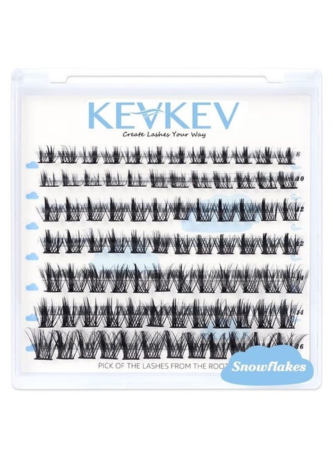 Lash Clusters 84 Pcs Cluster Lashes Eyelash Clusters DIY Cluster Eyelash Extensions Individual Lashes Soft and Comfortable (Snowflakes,C-8-16mix)