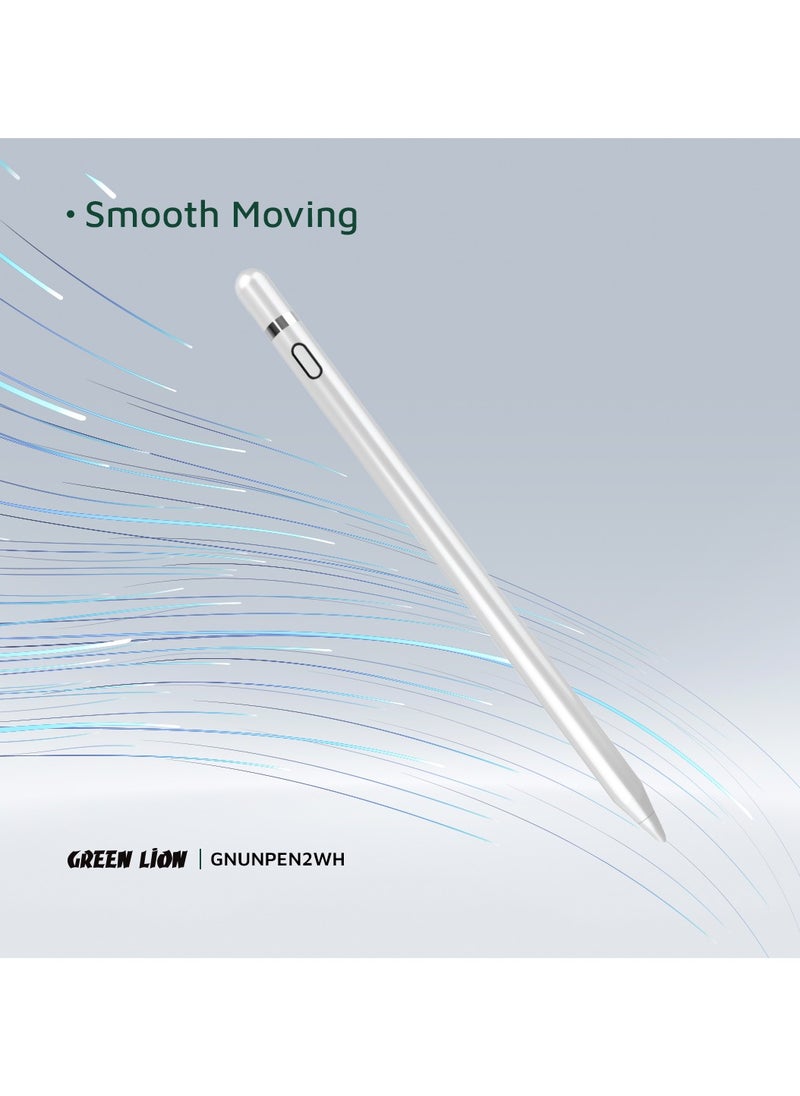 GREEN LION - Universal Pencil 2 Smooth Moving 8 Hours Working Time Durable Tip Replaceable Tip Compatible with Android, Compatible With iOS and Windows / 3 Month Standby Time - White - Image 1