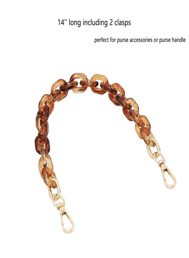Yichain Cute Acrylic Purse Strap Bag Chain Handle Replacement Handbag Crossbody Shoulder Strap Accessory(Amber Gold 14'') - Image 2