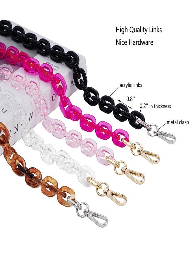 Yichain Cute Acrylic Purse Strap Bag Chain Handle Replacement Handbag Crossbody Shoulder Strap Accessory(Amber Gold 14'') - Image 4