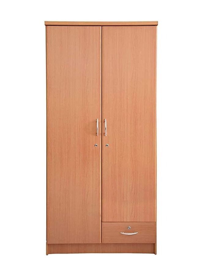 2 Door Wooden Wardrobe, Cabinet With 1 Lockable Drawer Perfect Modern Stylish Good Quality Color (Beige)