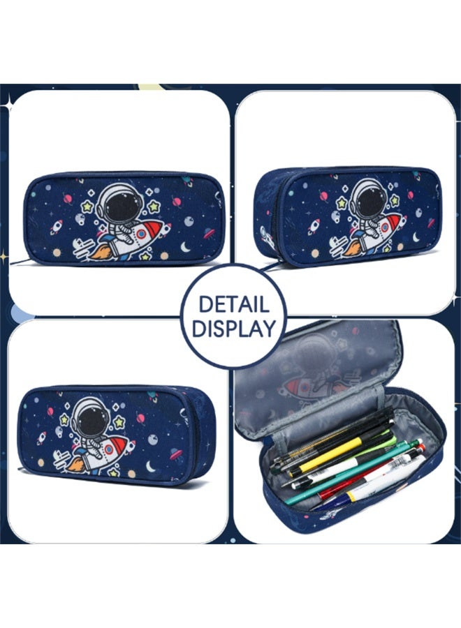 Kids School Bag, 3 in 1 Astronaut Printed Backpack with Pencil Case and Lunch Bag, Fashion Students Bookbag Travel Rucksack for Girls and Boys (D11, Astronaut Blue) - Image 4