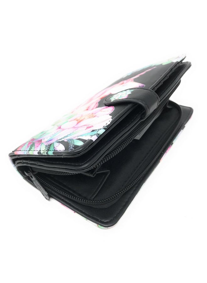 Shag Wear Unicorn Large Animal Wallet For Women Or Teen Vegan Faux Leather 7 Black  - Image 3