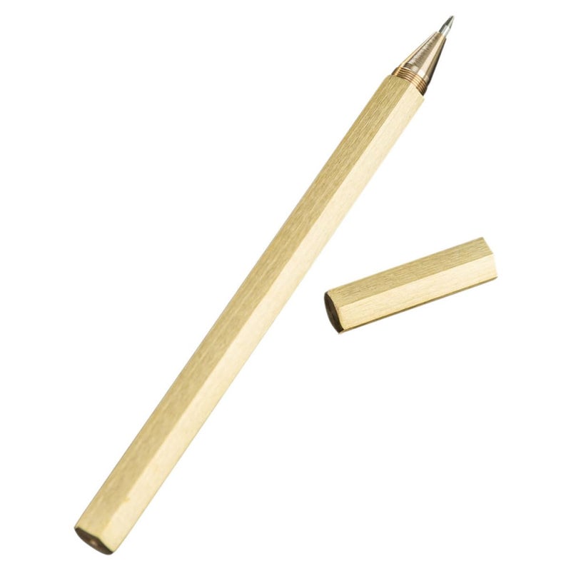 Gold Plated Brass Hexagonal Gel Pen 0.5mm Smooth Ink Metal Ballpoint Pen for Office Writing - Image 2