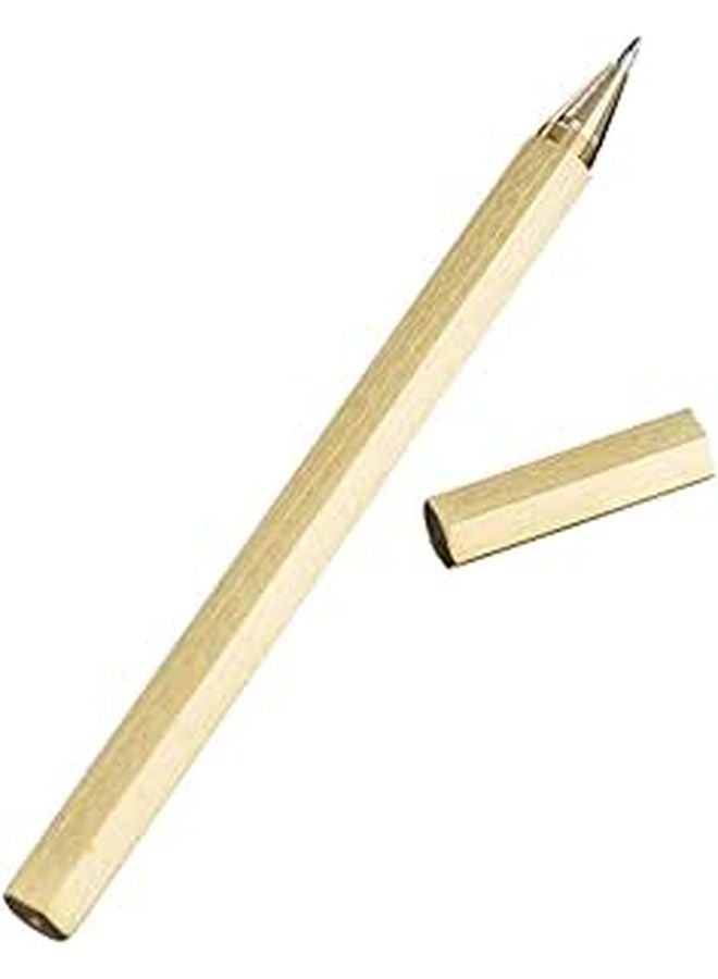 Gold Plated Brass Hexagonal Gel Pen 0.5mm Smooth Ink Metal Ballpoint Pen for Office Writing - Image 1