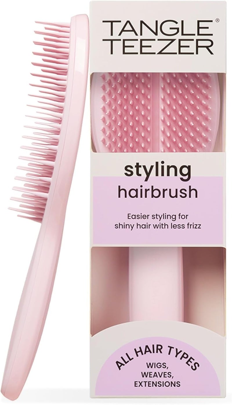 TANGLE TEEZER | The Ultimate Styler Hairbrush | Maintains & Blends Wigs, Weaves, Extensions & Clip-Ins | Finishing Brush for Adding Volume, Texture, Shine & Brushing Out Curls | Millennial Pink - Image 1