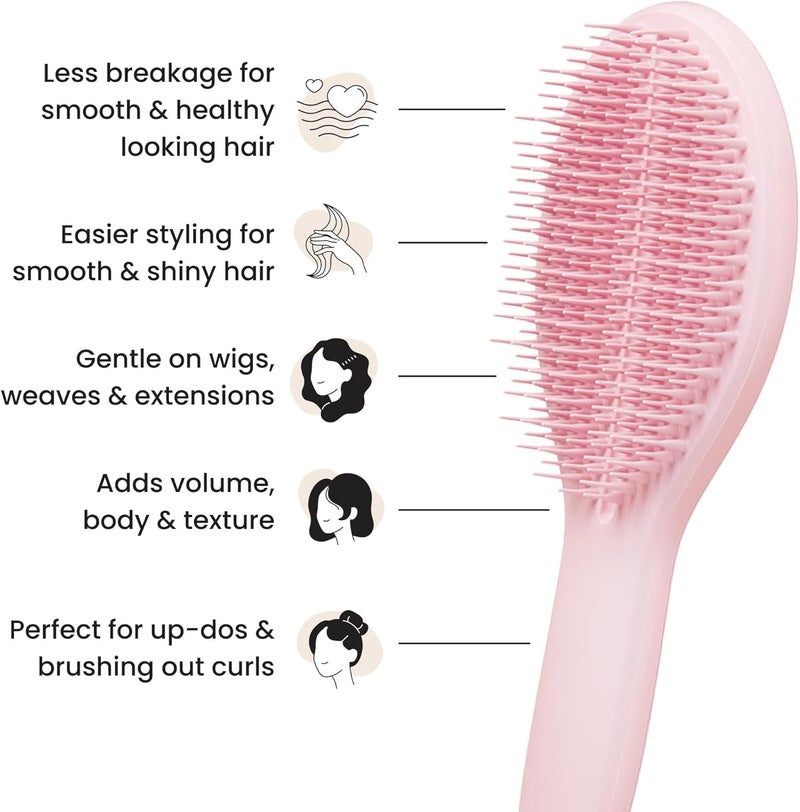 TANGLE TEEZER | The Ultimate Styler Hairbrush | Maintains & Blends Wigs, Weaves, Extensions & Clip-Ins | Finishing Brush for Adding Volume, Texture, Shine & Brushing Out Curls | Millennial Pink - Image 4