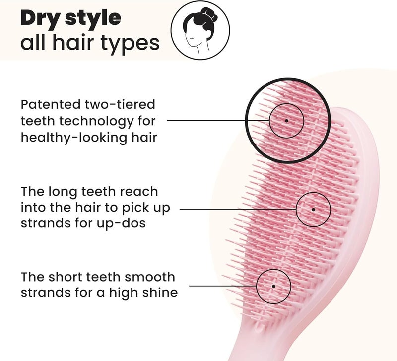 TANGLE TEEZER | The Ultimate Styler Hairbrush | Maintains & Blends Wigs, Weaves, Extensions & Clip-Ins | Finishing Brush for Adding Volume, Texture, Shine & Brushing Out Curls | Millennial Pink - Image 2