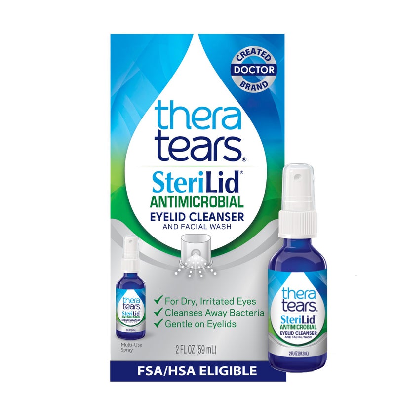 TheraTears منظف الجفون وغسول الوجه SteriLid من TheraTears، للعيون المتهيجة، بخاخ 2 أونصة سائلة - Image 1