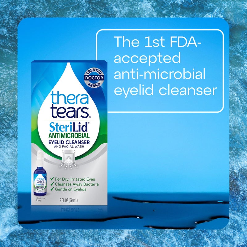 TheraTears منظف الجفون وغسول الوجه SteriLid من TheraTears، للعيون المتهيجة، بخاخ 2 أونصة سائلة - Image 2