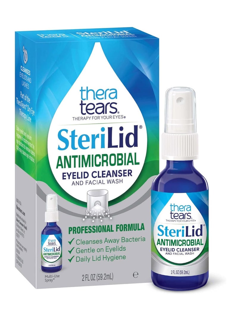 TheraTears منظف الجفون وغسول الوجه SteriLid من TheraTears، للعيون المتهيجة، بخاخ 2 أونصة سائلة  - Image 1