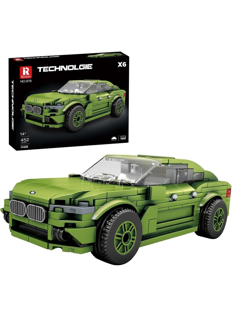 Reobrix Technik 679 Toy Car Building Kit, Clamping Blocks, Kit for Model Car, Racing Car, Super Sports Car for Children and Adults, 2024 Collecti, Compatible with Lego (452 Pieces) - Image 1