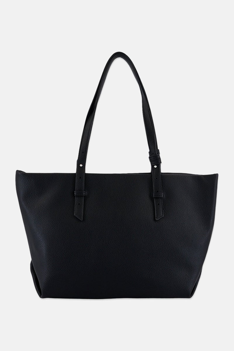 Lasocki Women Brand Logo Tote Bag, Black - Image 2