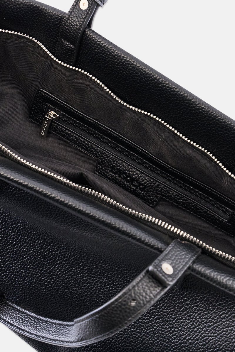 Lasocki Women Brand Logo Tote Bag, Black - Image 3