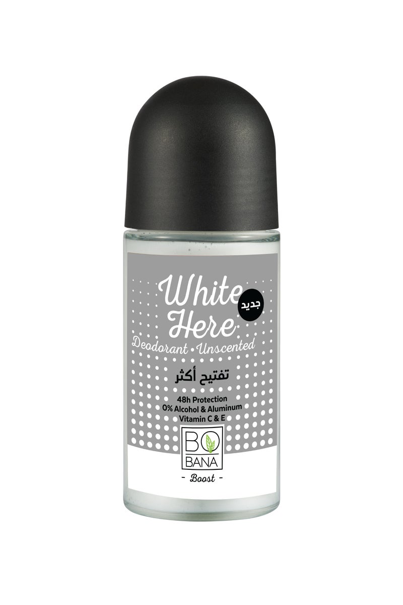 بوبانا مزيل لرائحة العرق لتفتيح أكثر بدون رائحة، 50 مل