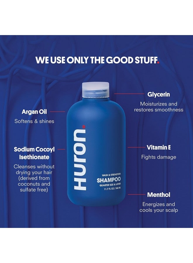 Huron Uron Men'S Shampoo Mens Daily Shampoo For Full & Strong Hair Nourishing Shampoo For Men'S Hair With Argan Oil & Vitamins E And B5 11.7Oz  - Image 5