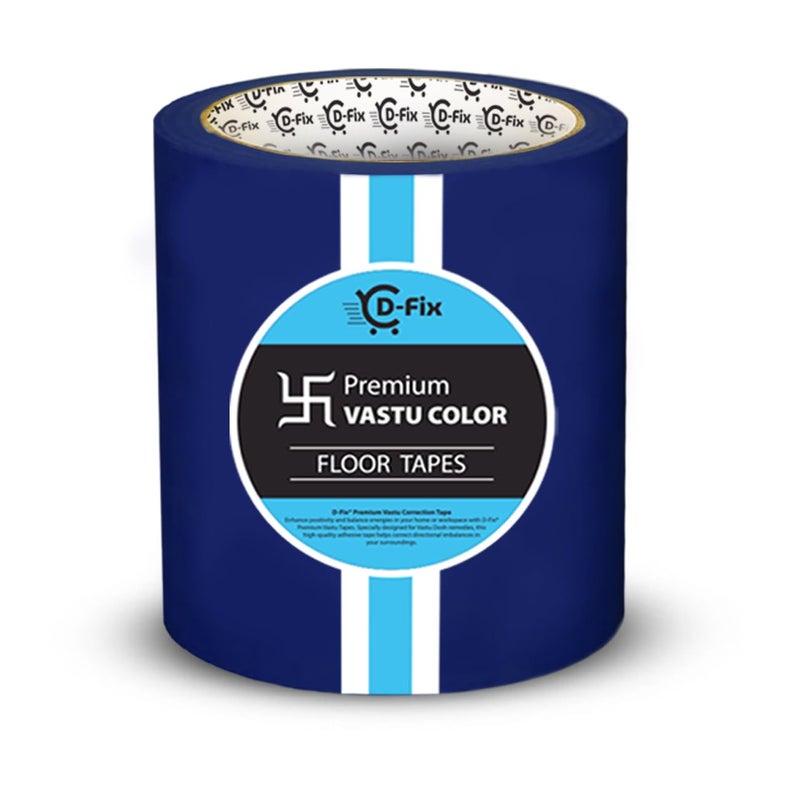 D-Fix ® شريط الأرضيات الملون فاستو، شريط فاستو لعلاج فاستو دوتش/تصحيح فاستو للمرحاض والمدخل (بعرض 4 إنش، طول تقريبي 25 متر) - أزرق - Image 1