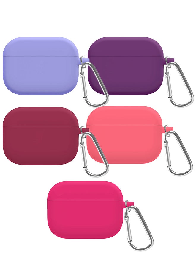 CATANES 5 Pack Shockproof Case For Airpod Pro Silicone Protective Case Shockproof Case Ultra Slim Cover with Keychain Carabiner Multicolour  - Image 2