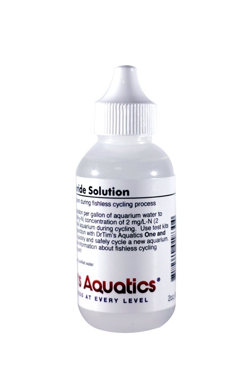 DrTim's Aquatics محلول كلوريد الأمونيوم من دكتور تيم - 2 أونصة - للدورة بدون سمك في أحواض المياه المالحة، المياه العذبة وأحواض الشعاب المرجانية - صيغة سائلة سهلة الاستخدام للأحواض الجديدة - Image 2