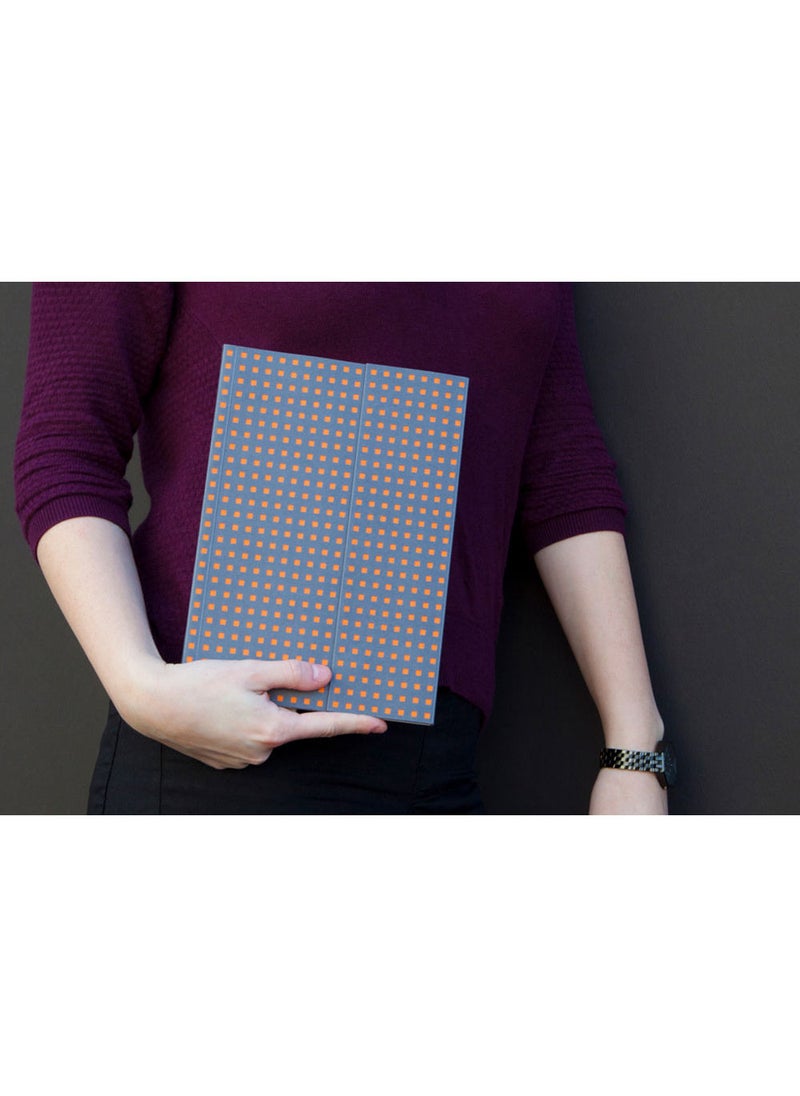 Paper-Oh - Quadro Grey on Orange B6.5 Unlined Wrap Closure 112 Pages 100gsm Notebook - Image 1