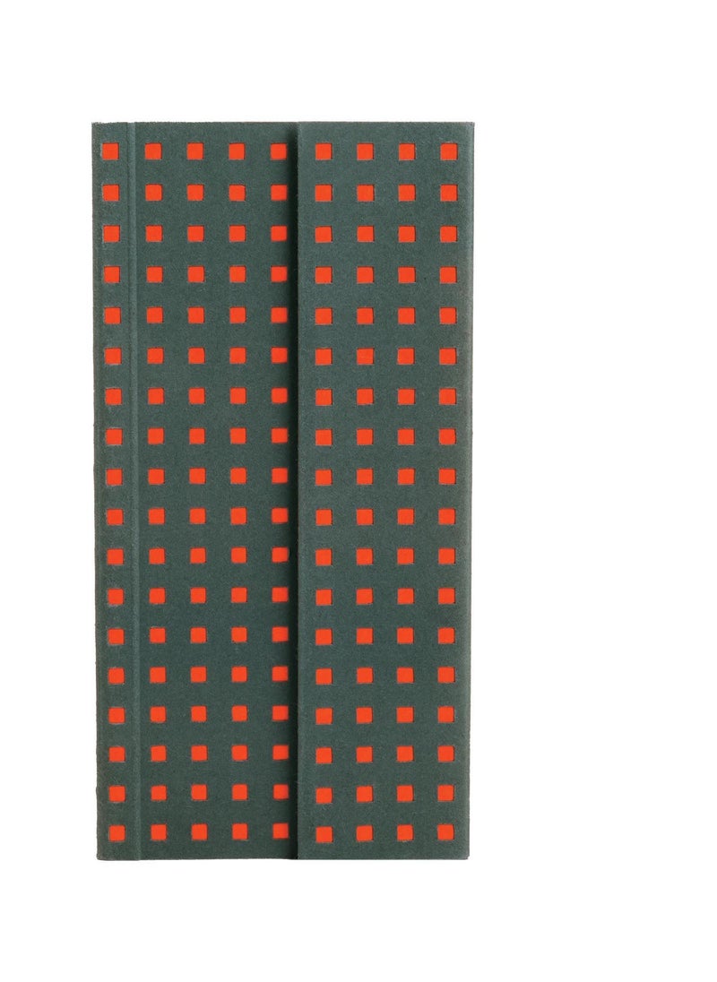 Paper-Oh - Quadro Grey on Orange B6.5 Unlined Wrap Closure 112 Pages 100gsm Notebook - Image 1