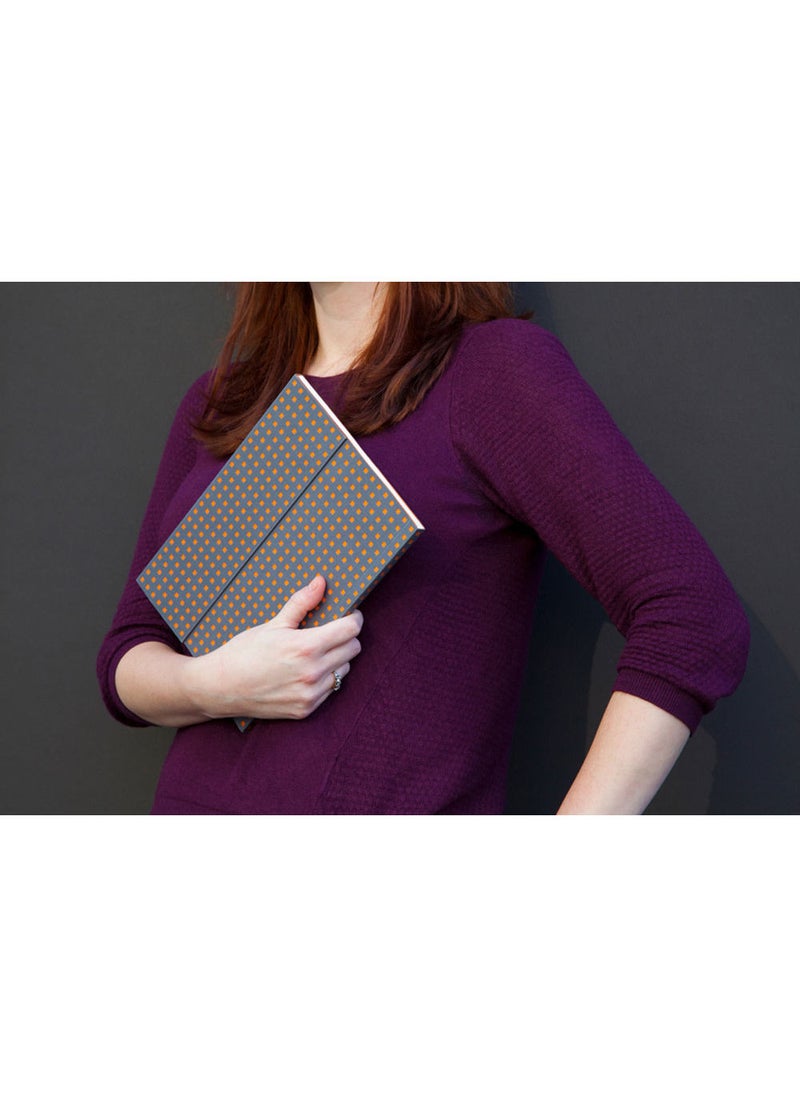 Paper-Oh - Quadro Grey on Orange B6.5 Unlined Wrap Closure 112 Pages 100gsm Notebook - Image 1