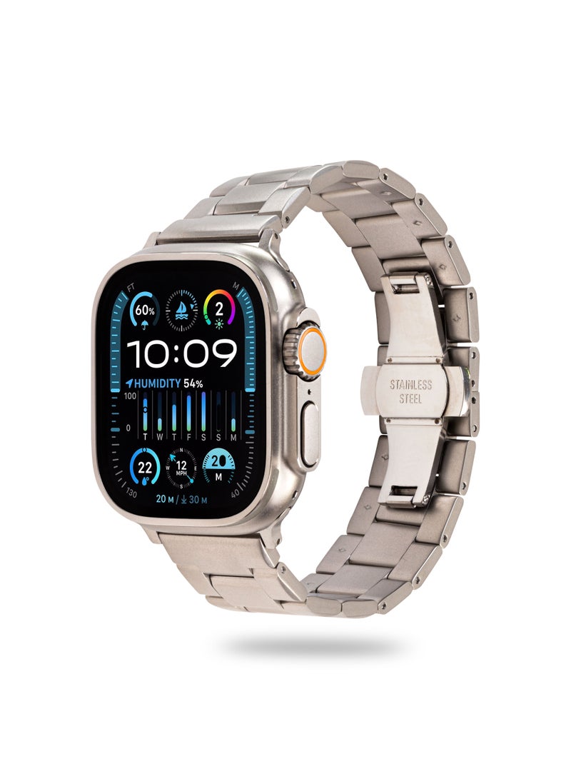 YNOT Stainless Steel Watch Band – Compatible with 44mm, 42mm, 45mm, and 49mm Sizes - Image 1