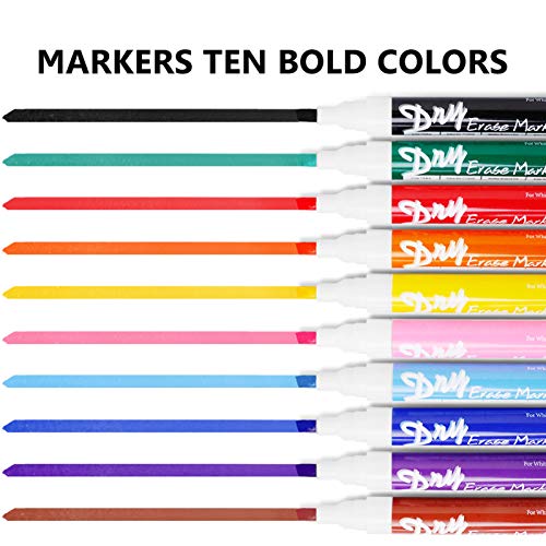 Volcanics Dry Erase Markers Low Odor Chisel Tip Whiteboard Markers Pack of 10,10 Colors - Image 3