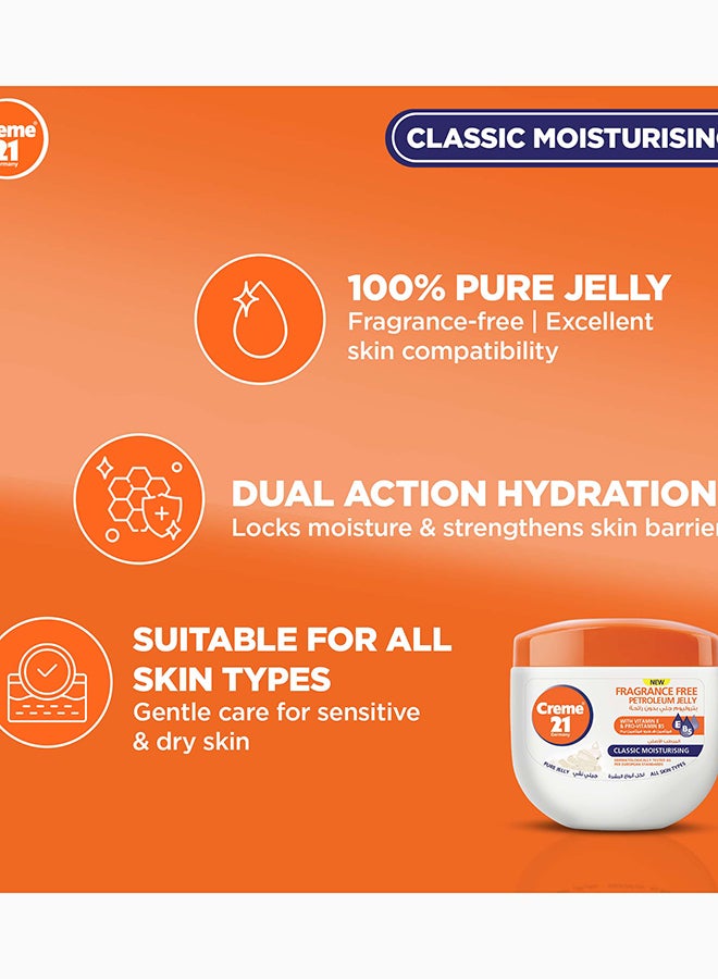 Creme 21 Fragrance Free 100% Pure Petroleum Jelly | Face, Body & Hand Moisturizer with Vitamin E & Pro-Vitamin B5 | Deep Hydration | Suitable for All Skin Types | Dermatologically Tested - Image 3