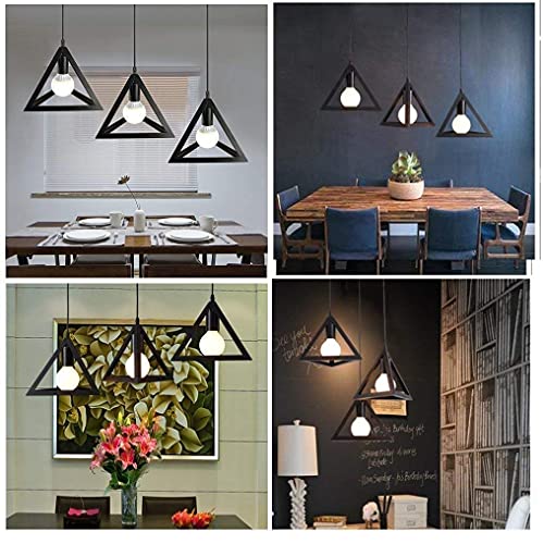 BrightLyt Triangle Linear Cluster Chandelier Hanging Pendant, Urban Retro, Nordic Style Light Fixture Without Bulb (Black, 8Watts,Metal) - Image 2