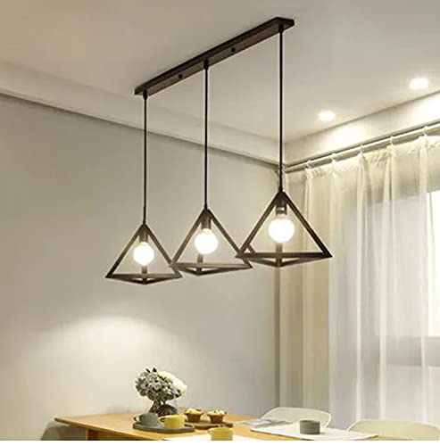 BrightLyt Triangle Linear Cluster Chandelier Hanging Pendant, Urban Retro, Nordic Style Light Fixture Without Bulb (Black, 8Watts,Metal) - Image 1