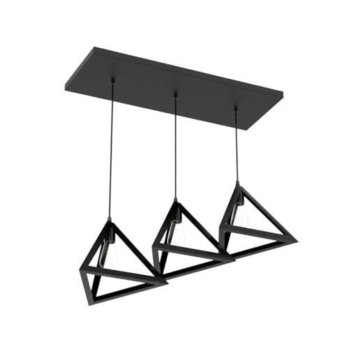 BrightLyt Triangle Linear Cluster Chandelier Hanging Pendant, Urban Retro, Nordic Style Light Fixture Without Bulb (Black, 8Watts,Metal) - Image 4