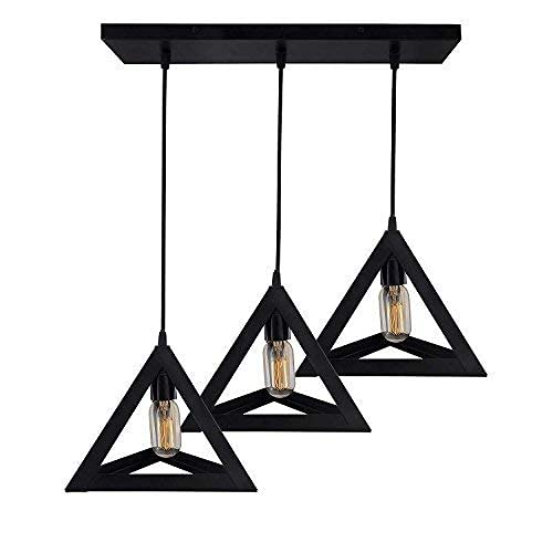 BrightLyt Triangle Linear Cluster Chandelier Hanging Pendant, Urban Retro, Nordic Style Light Fixture Without Bulb (Black, 8Watts,Metal) - Image 5