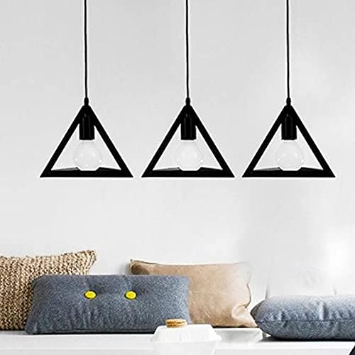 BrightLyt Triangle Linear Cluster Chandelier Hanging Pendant, Urban Retro, Nordic Style Light Fixture Without Bulb (Black, 8Watts,Metal) - Image 3