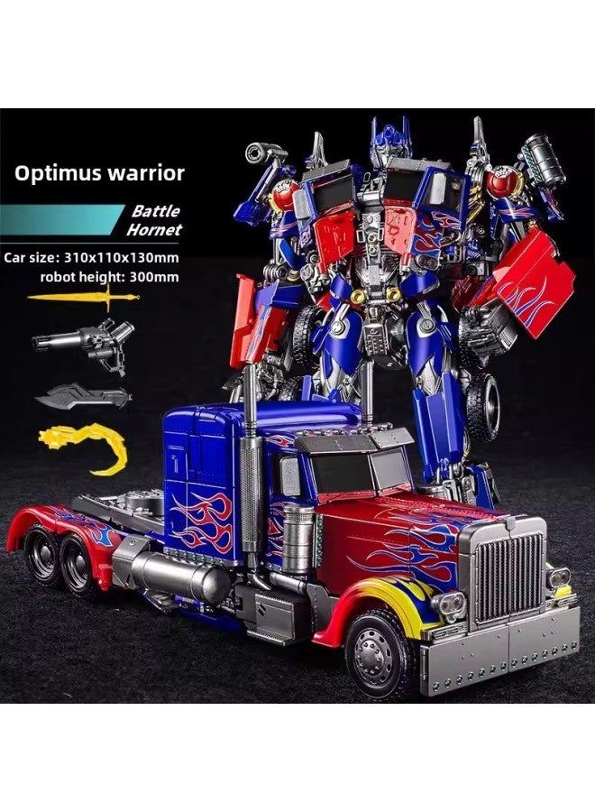 Alloy Oversized Deformed Car Robot Bumblebee Dinosaur Steel Rope King Kong Boy Model Toy Hand-held-Color: XP-14 Optimus (gift Box) - Image 1