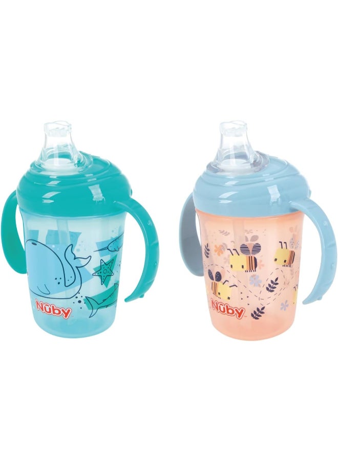 Nuby Grip N Sip Cup, Spill Resistant Baby Training Cup with Easy Hold Handles, Toddler Sippy Cup for Weaning and Everyday Hydration, Assorted - Image 5