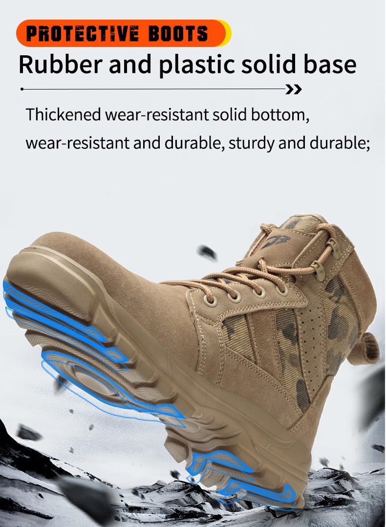 general High-Top Safety Work Shoes for Men - Steel Toe, Puncture & Smash Resistant, Wear-Resistant, Anti-Skid, Air Cushioned Protection Sneakers for Outdoor & Heavy Duty Jobs - Image 5