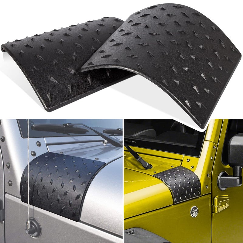 Danti Black Cowl Body Armor Outer Cowling Cover for Jeep Wrangler JK JKU Unlimited Rubicon Sahara X Off Road Sport 20072018 Pack of 2