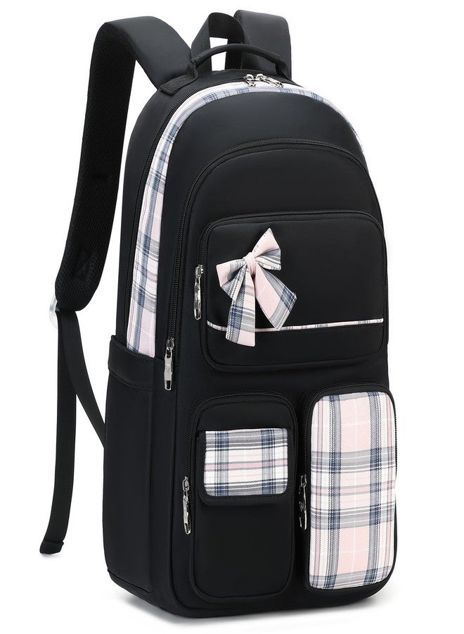 KIDNUO Backpack for Girls,School Backpacks for Teen Cute College Bags for Women Students Large Bookbag 15.6 Laptop School Bag, Black1, Large, Daypack Backpacks - Image 1