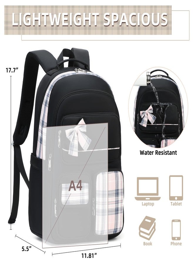 KIDNUO Backpack for Girls,School Backpacks for Teen Cute College Bags for Women Students Large Bookbag 15.6 Laptop School Bag, Black1, Large, Daypack Backpacks - Image 4